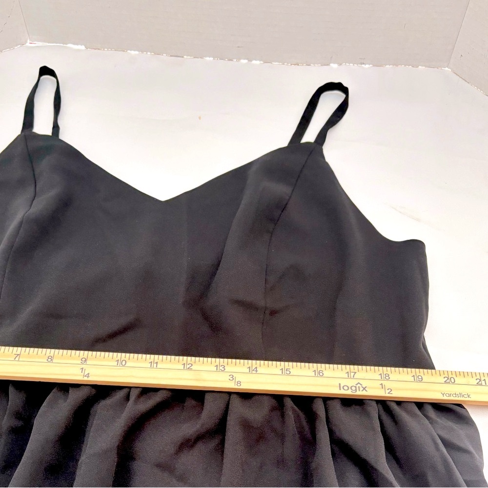 NWOT BLOOMCHIC PLUS SZ 18 RUFFLED LAYERED BLACK /WHITE HEART NECKLINE MAXI DRESS - Picture 8 of 13